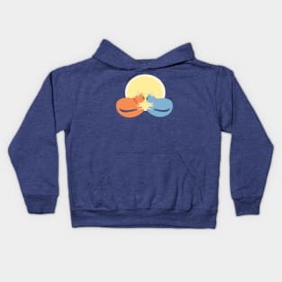 Two Cats And The Moon Kids Hoodie